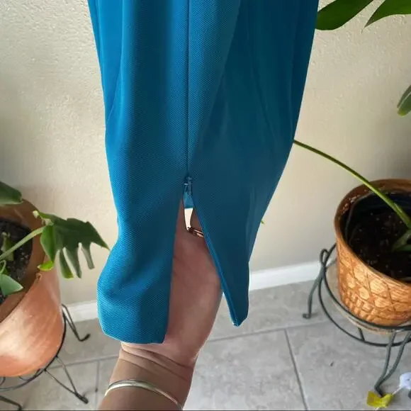 NWT ZAC Zac Posen Blue Cerulean Peplum Dress - Picture 9 of 9